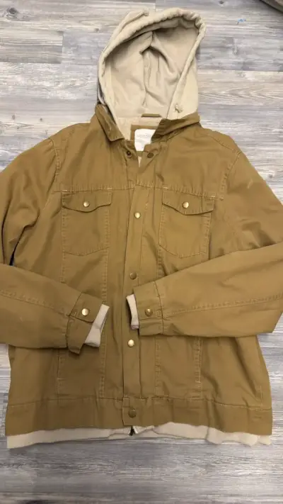 Chaqueta marrón con capucha para hombre - miniatura 1