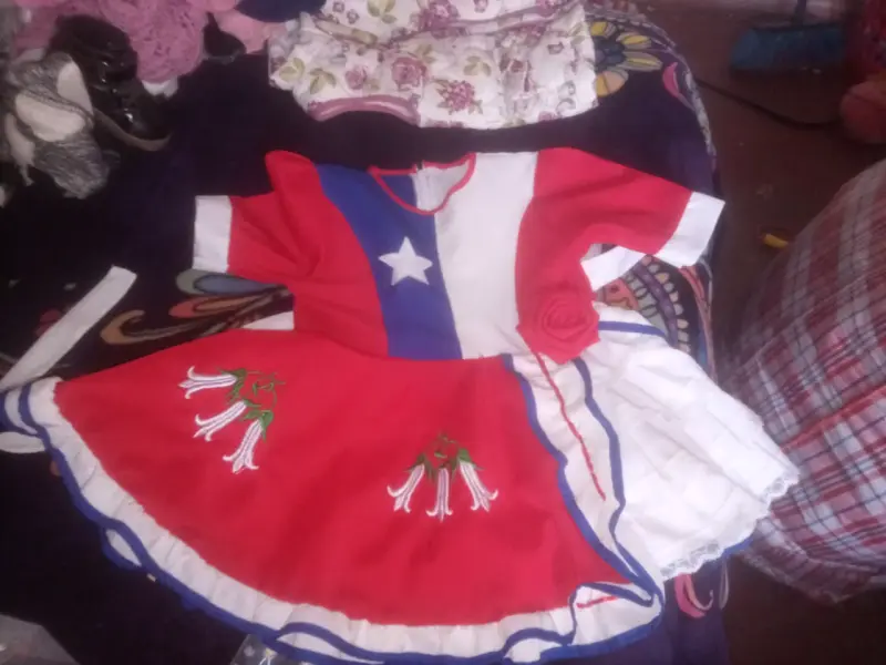 Vestido folclórico chileno para niña talla 1 año