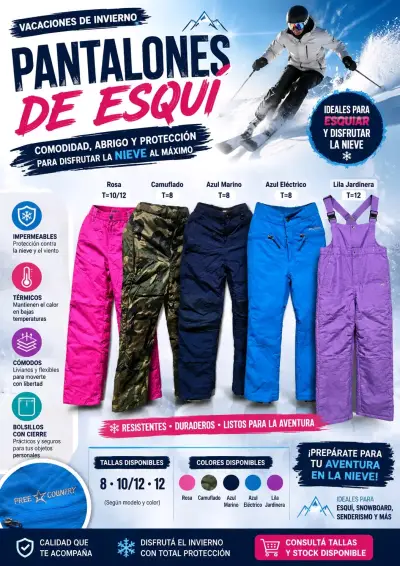 Pantalones de esquí impermeables y térmicos - miniatura 1