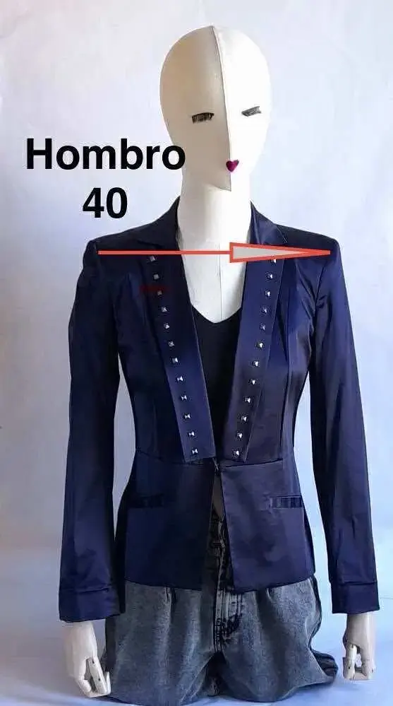 Blazer azul con detalles metálicos - 2