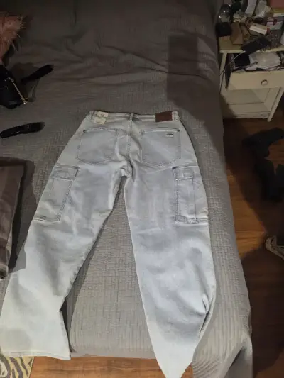 Jeans cargo celeste claro para hombre - miniatura 4