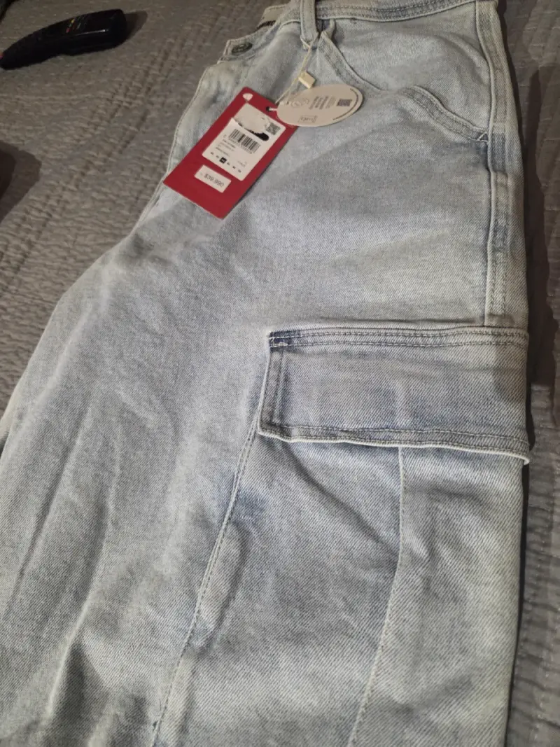 Jeans cargo celeste claro para hombre - 5
