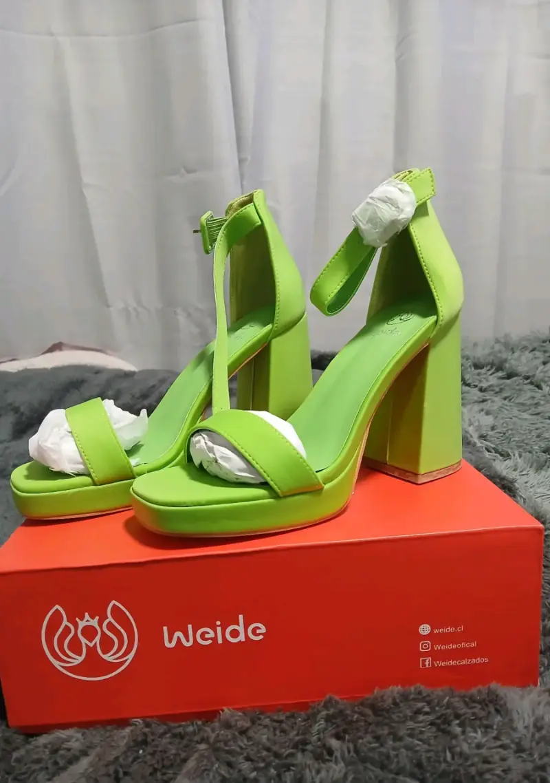 Sandalias de tacón alto verde Weide - 1