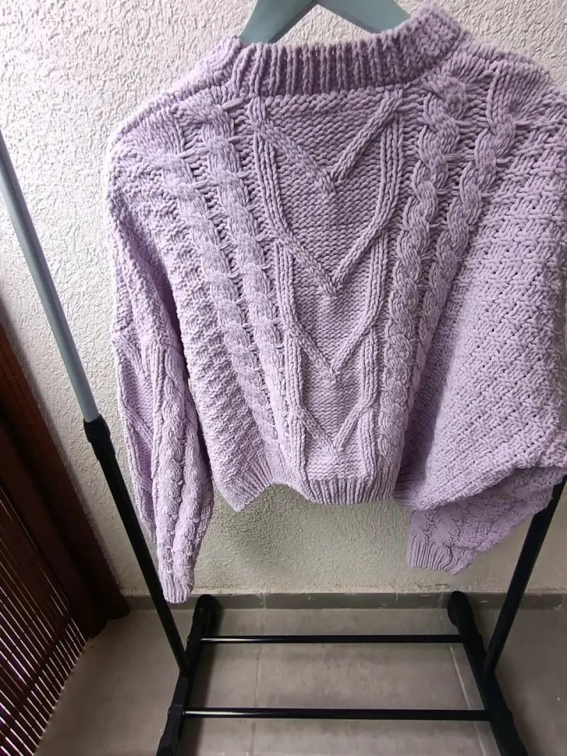 Suéter de punto lila para mujer - 3