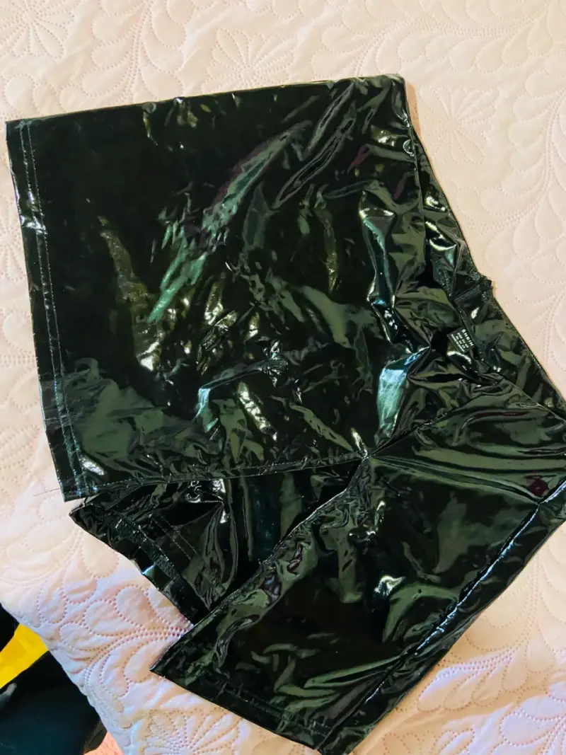 Pantalones de cuero marrón para mujer - 4