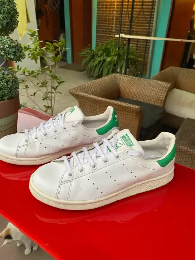 Zapatillas Adidas Stan Smith blancas y verdes - miniatura 4