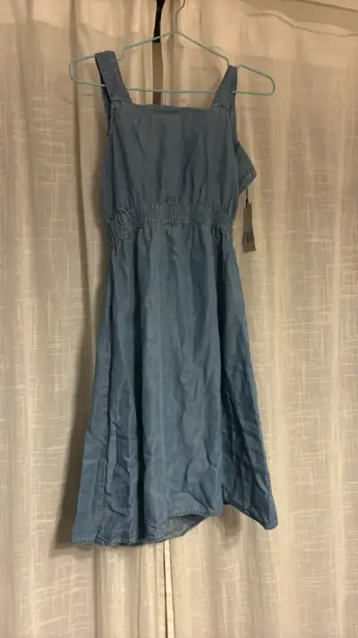 Vestido de mezclilla azul casual - miniatura 1