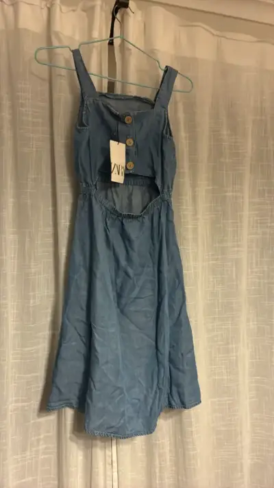 Vestido de mezclilla azul casual - miniatura 2