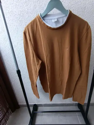 Polerón marrón de algodón para hombre - miniatura 1