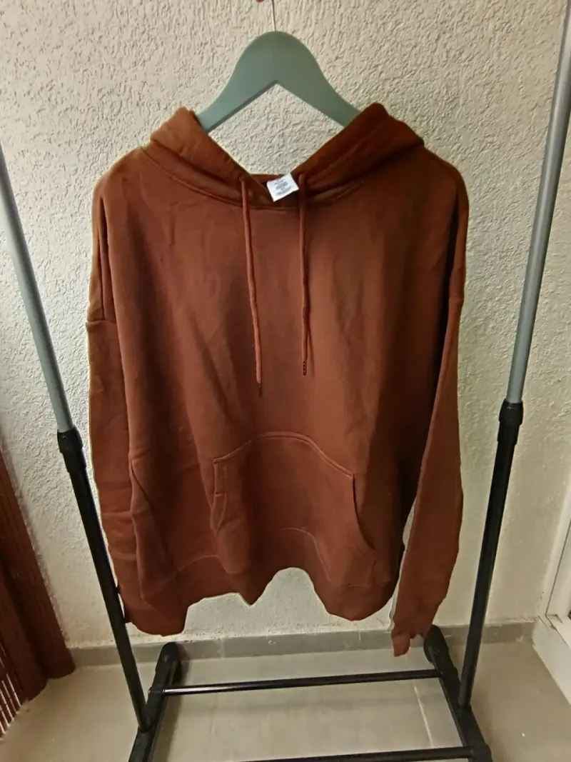 Polerón con capucha marrón unisex - 1