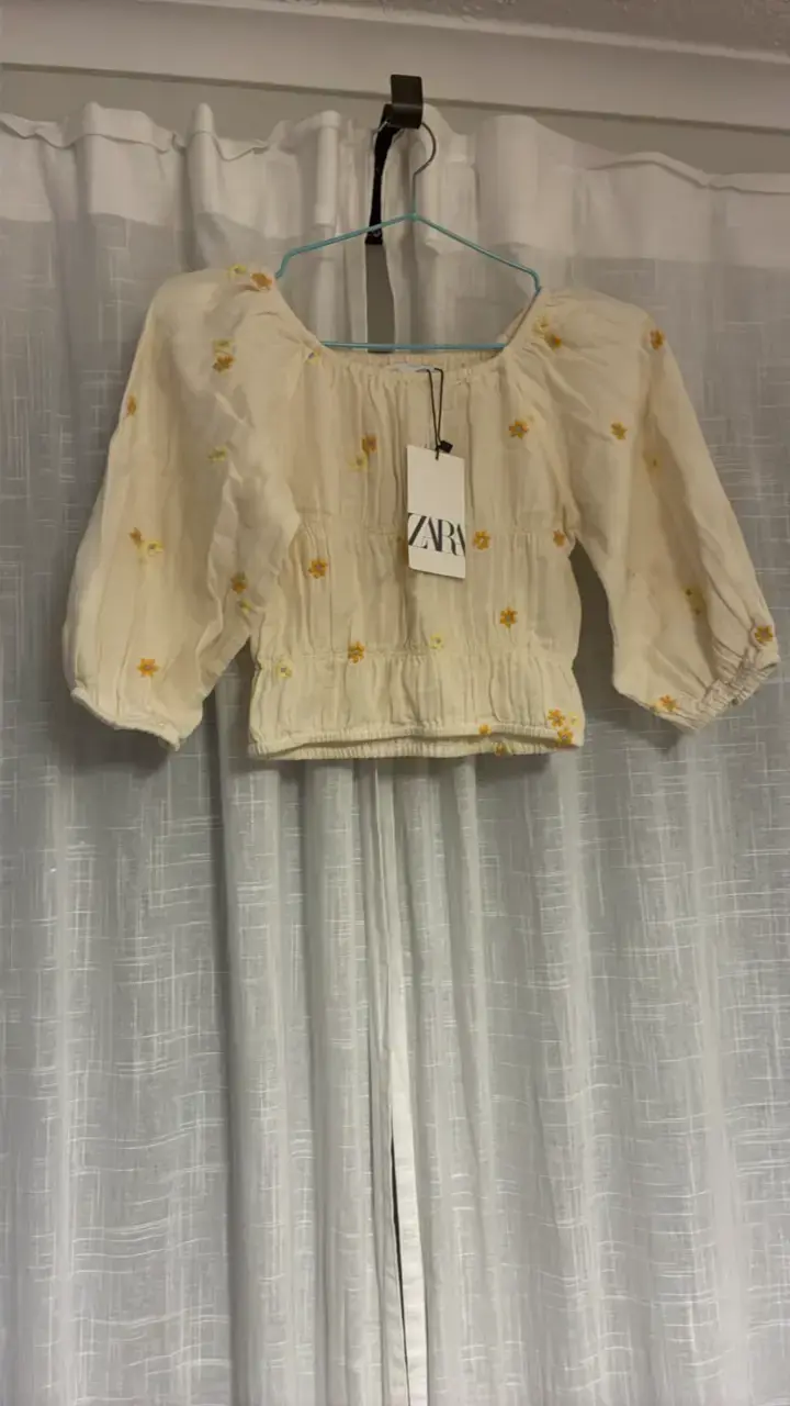 Blusa Zara con bordado floral