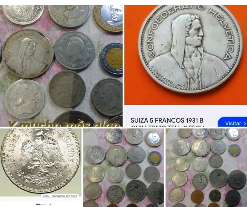 Colección de monedas antiguas internacionales