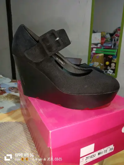 Zapatos de plataforma negros para mujer - miniatura 4
