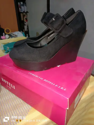 Zapatos de plataforma negros para mujer - miniatura 5