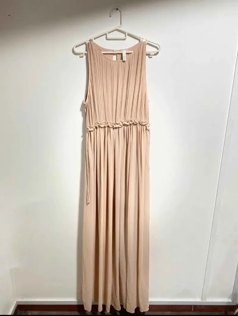 Vestido Largo Palo Rosa sin mangas elegante - 3