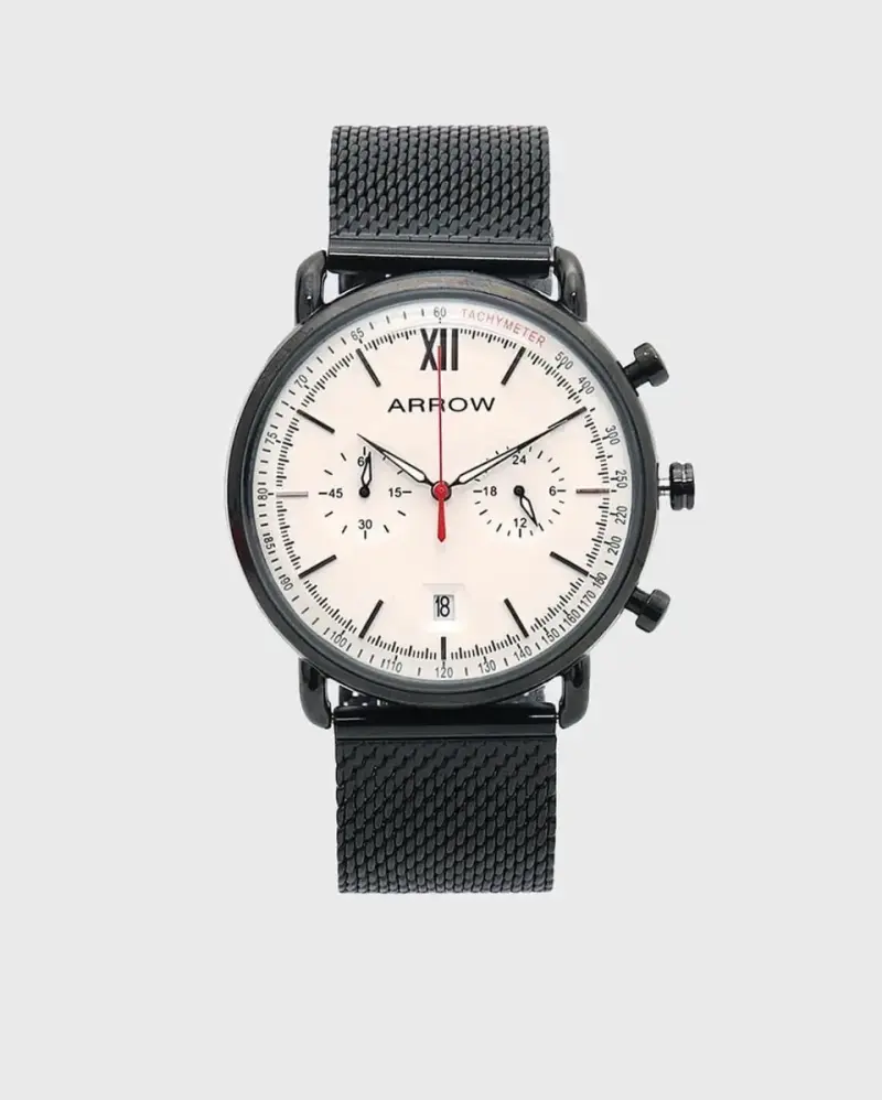 Reloj cronógrafo Arrow negro elegante