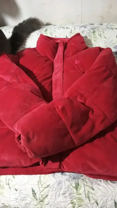 Chaqueta acolchada fucsia para invierno - miniatura 1