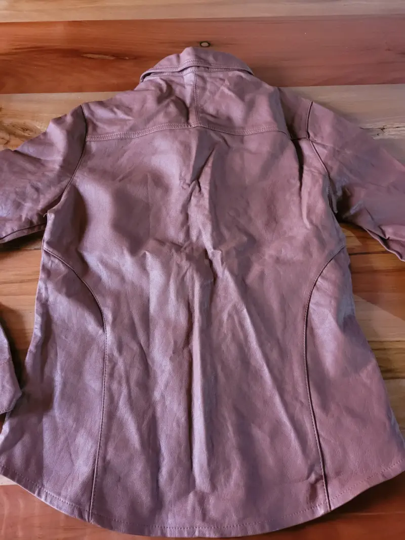 Chaqueta de eco cuero marrón para mujer - 2