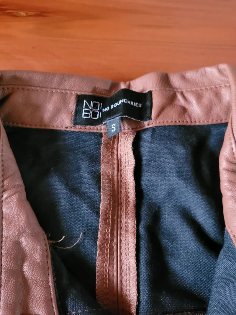 Chaqueta de eco cuero marrón para mujer - 3