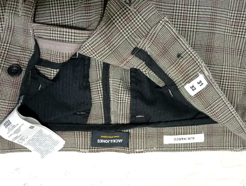 Pantalones de vestir a cuadros marrones - 3