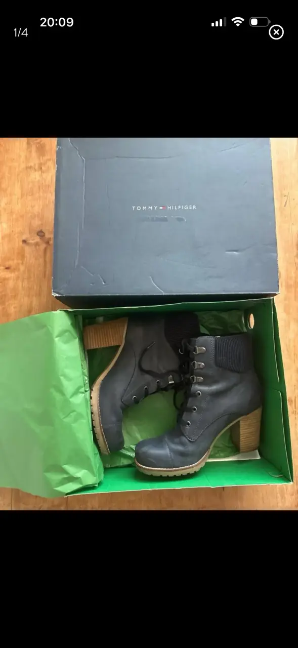 Botines Tommy Hilfiger de cuero azul - 1