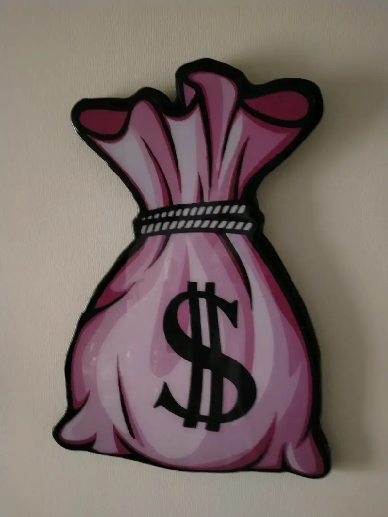 Decoración en RESINA EPOXICA de pared bolsa de din - 1