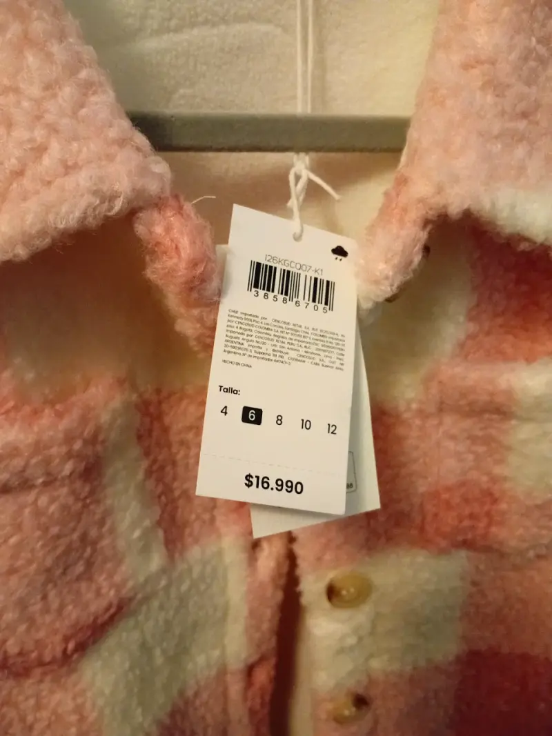 Chaqueta de lana a cuadros rosados - 2