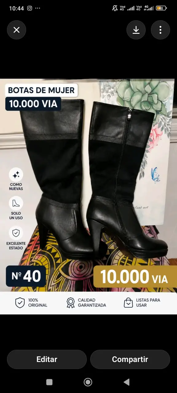 Botas de mujer negras en excelente estado - 1