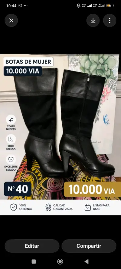 Botas de mujer negras en excelente estado - miniatura 1