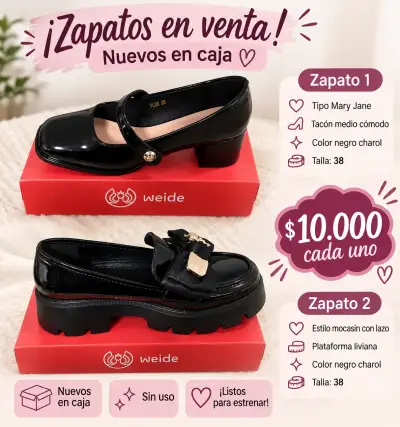 Zapatos Weide Mary Jane y mocasín negros charol - miniatura 1