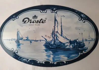 Caja Ovalada De Lata Vintage Droste Holandesa - miniatura 2