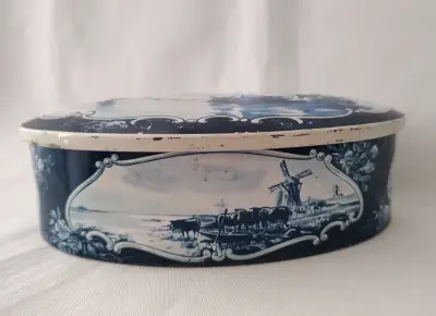 Caja Ovalada De Lata Vintage Droste Holandesa - miniatura 4
