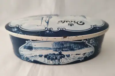 Caja Ovalada De Lata Vintage Droste Holandesa - miniatura 6
