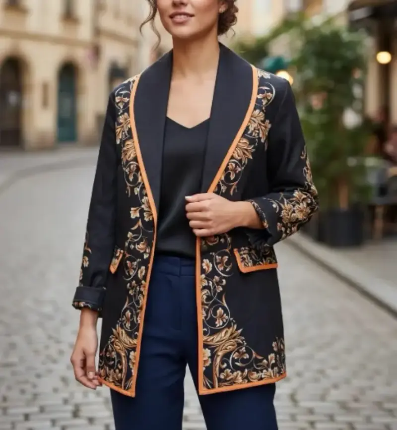 Blazer bordado elegante para mujer