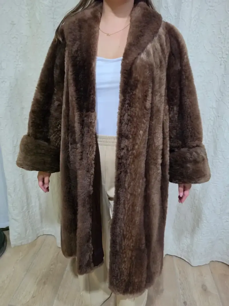 Abrigo Piel Natural de Castor Mujer - 4