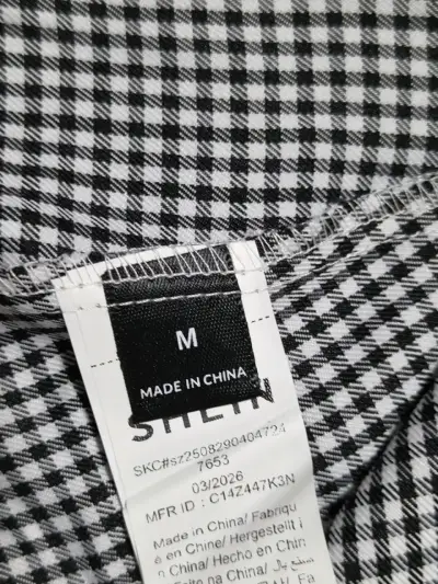Blazer a cuadros blanco y negro para mujer - miniatura 3