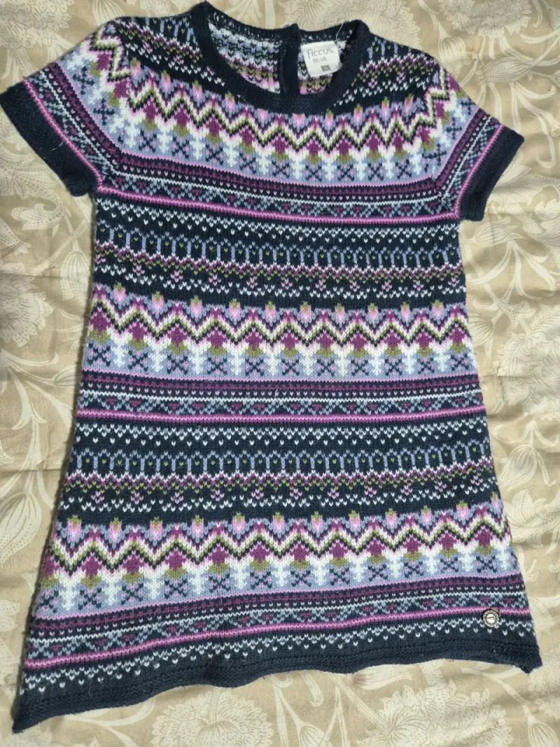 Vestido tejido Ficus con diseño étnico - 1