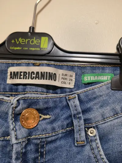 Jeans azul Americano recto para hombre - miniatura 3