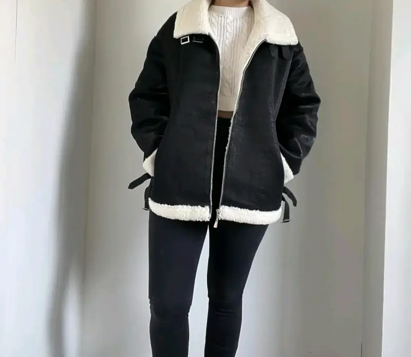Chaqueta aviador con cuello de borrego - 2