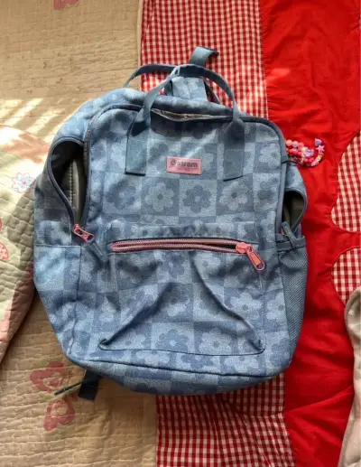 Mochila Xtrem azul con diseño floral - miniatura 1
