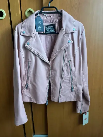 Chaqueta de cuero rosa Levi's para mujer - miniatura 1