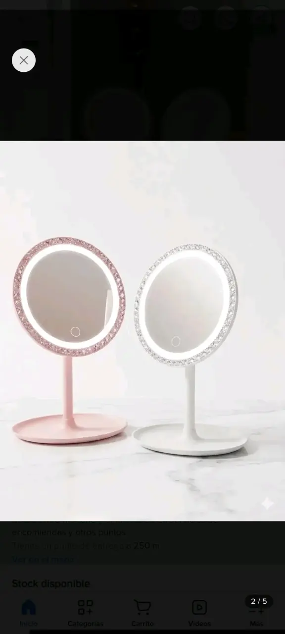 Espejo de maquillaje con luz LED✨🪞