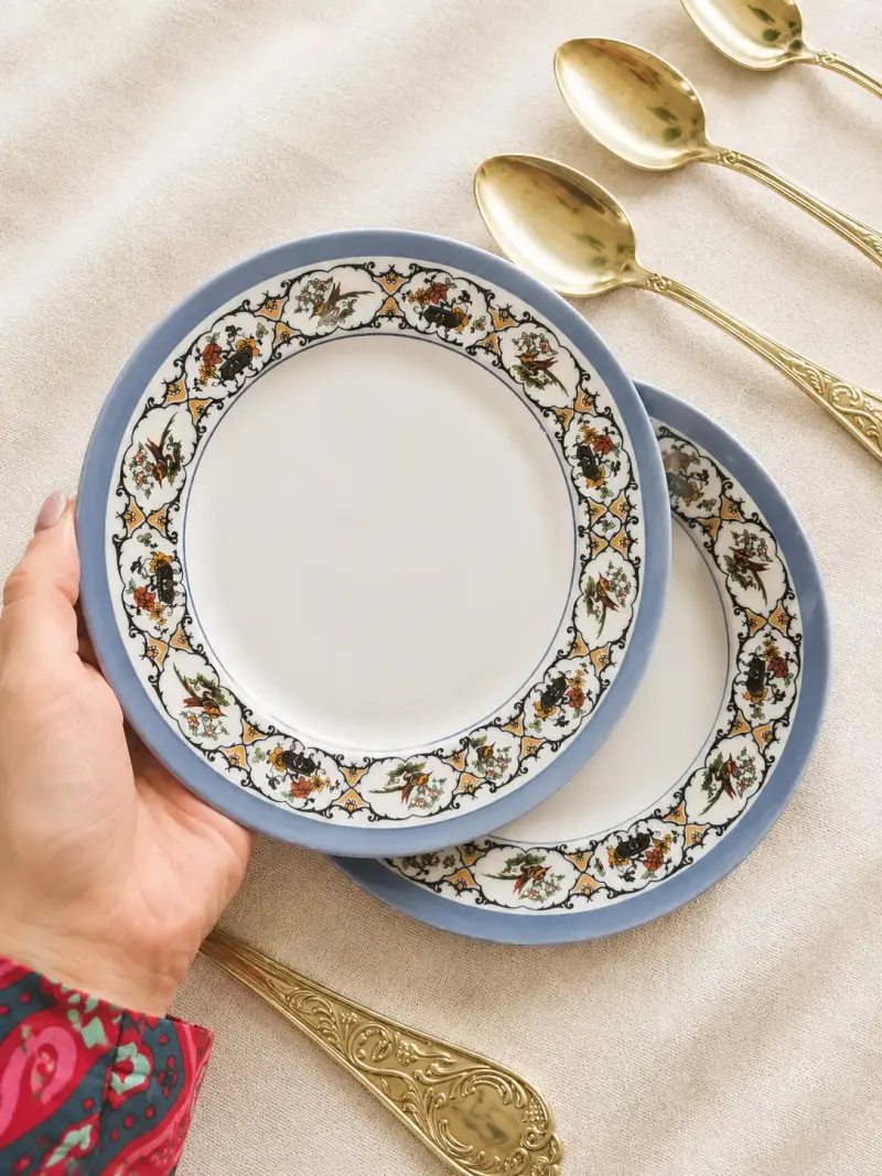 Platos de pan porcelana checa en tornasol - 2