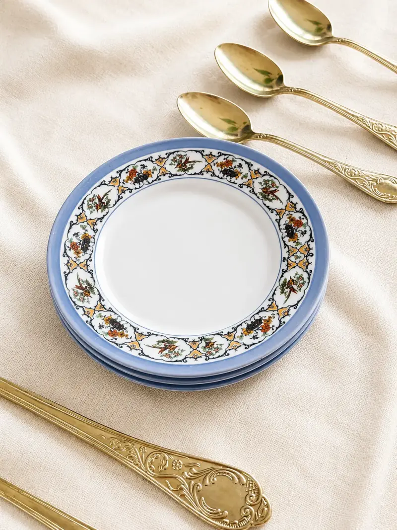 Platos de pan porcelana checa en tornasol - 3