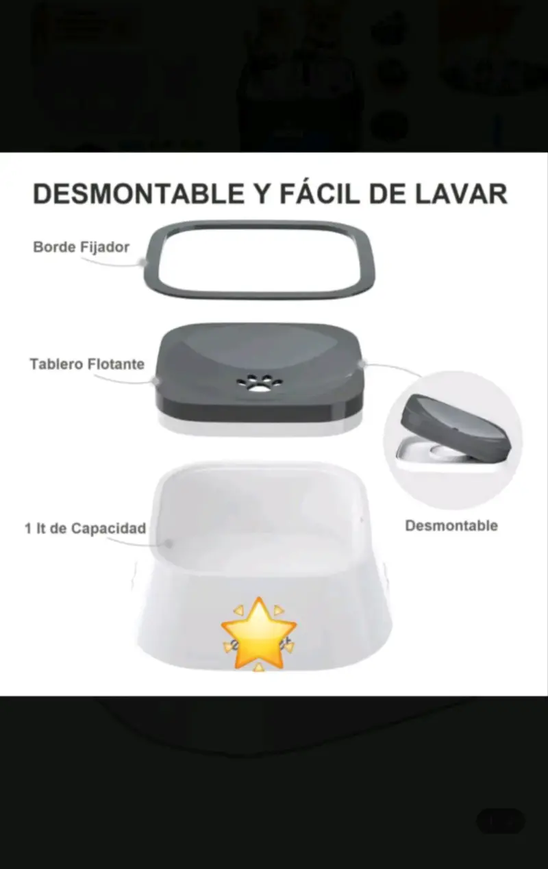 Plato bebedero antiderrame para mascotas - 2