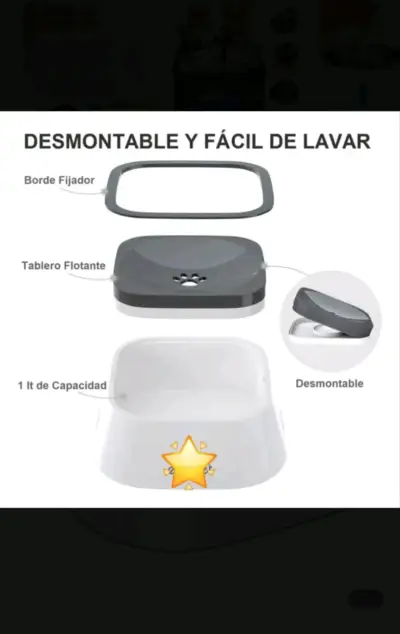 Plato bebedero antiderrame para mascotas - miniatura 2