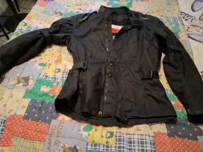 Chaqueta de moto negra impermeable - miniatura 1