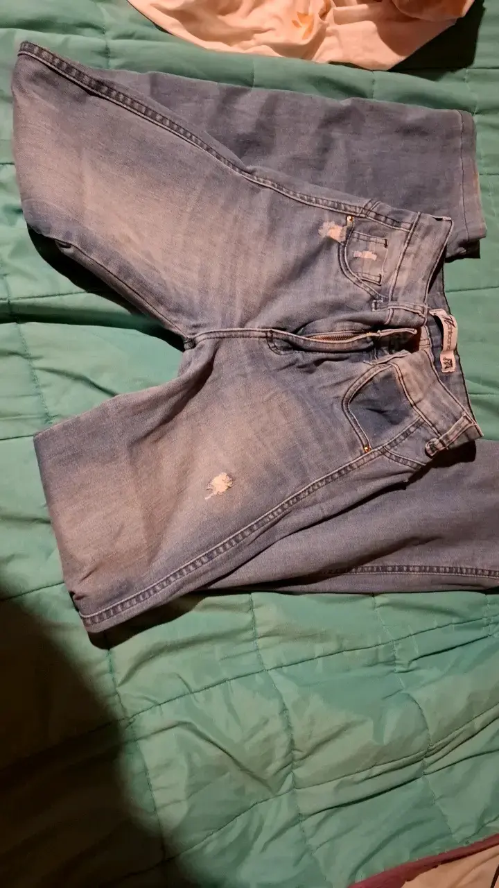 Jeans de mezclilla azul desgastados - 3