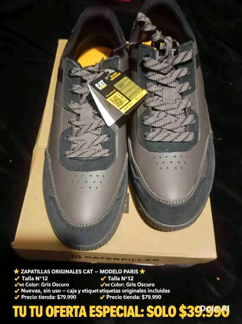 Zapatillas CAT modelo Paris gris oscuro nuevas