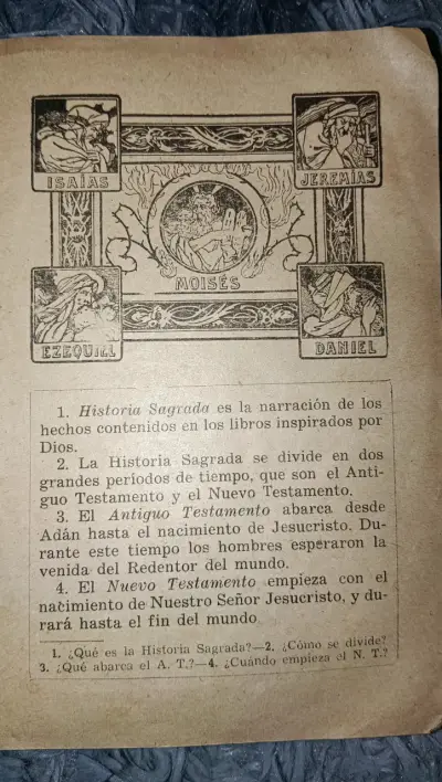 Libro antiguo 'Historia Sagrada' curso elemental - miniatura 2
